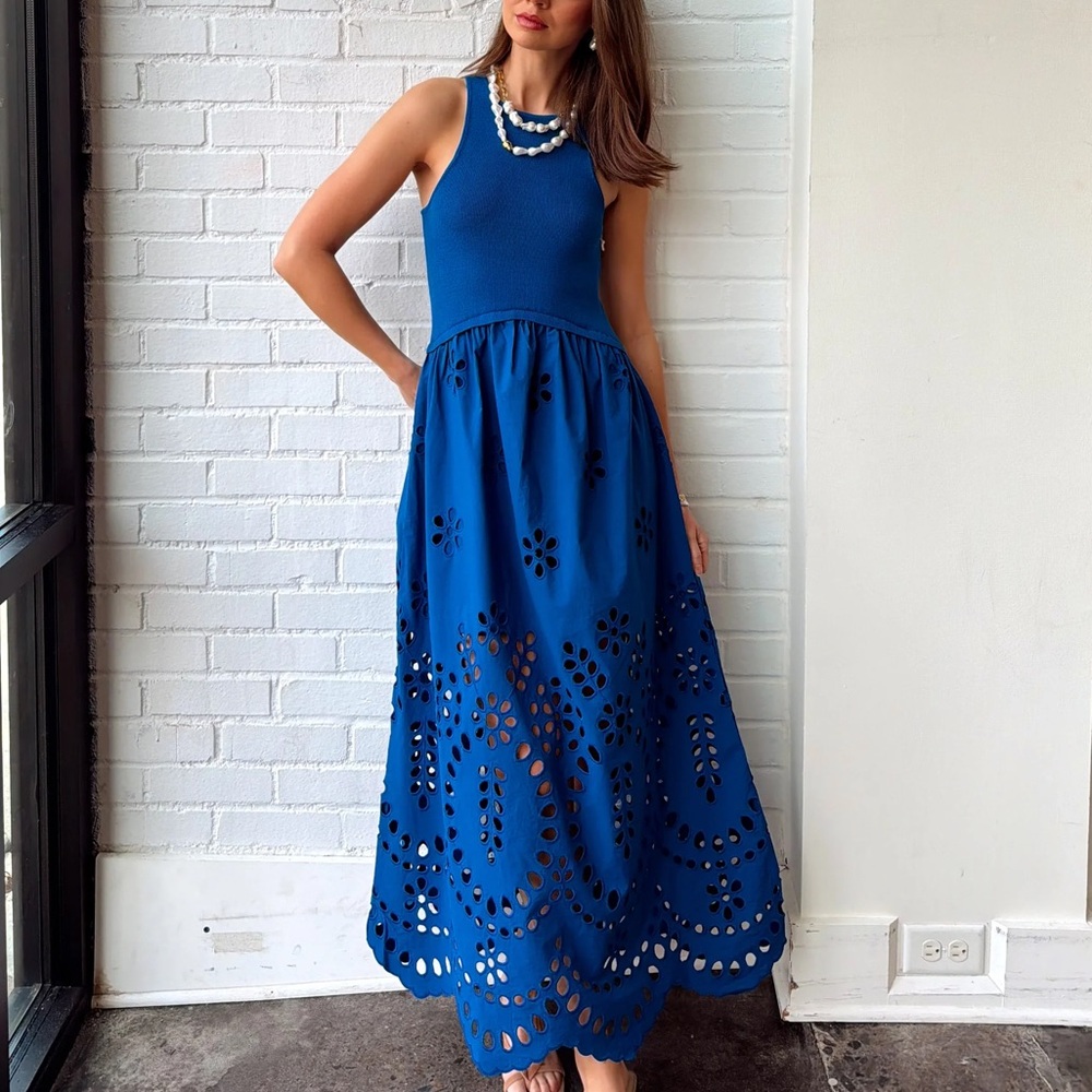 NWT SAYLOR TUCKERNUCK DAWN KNIT & EYELET DRESS Size Small